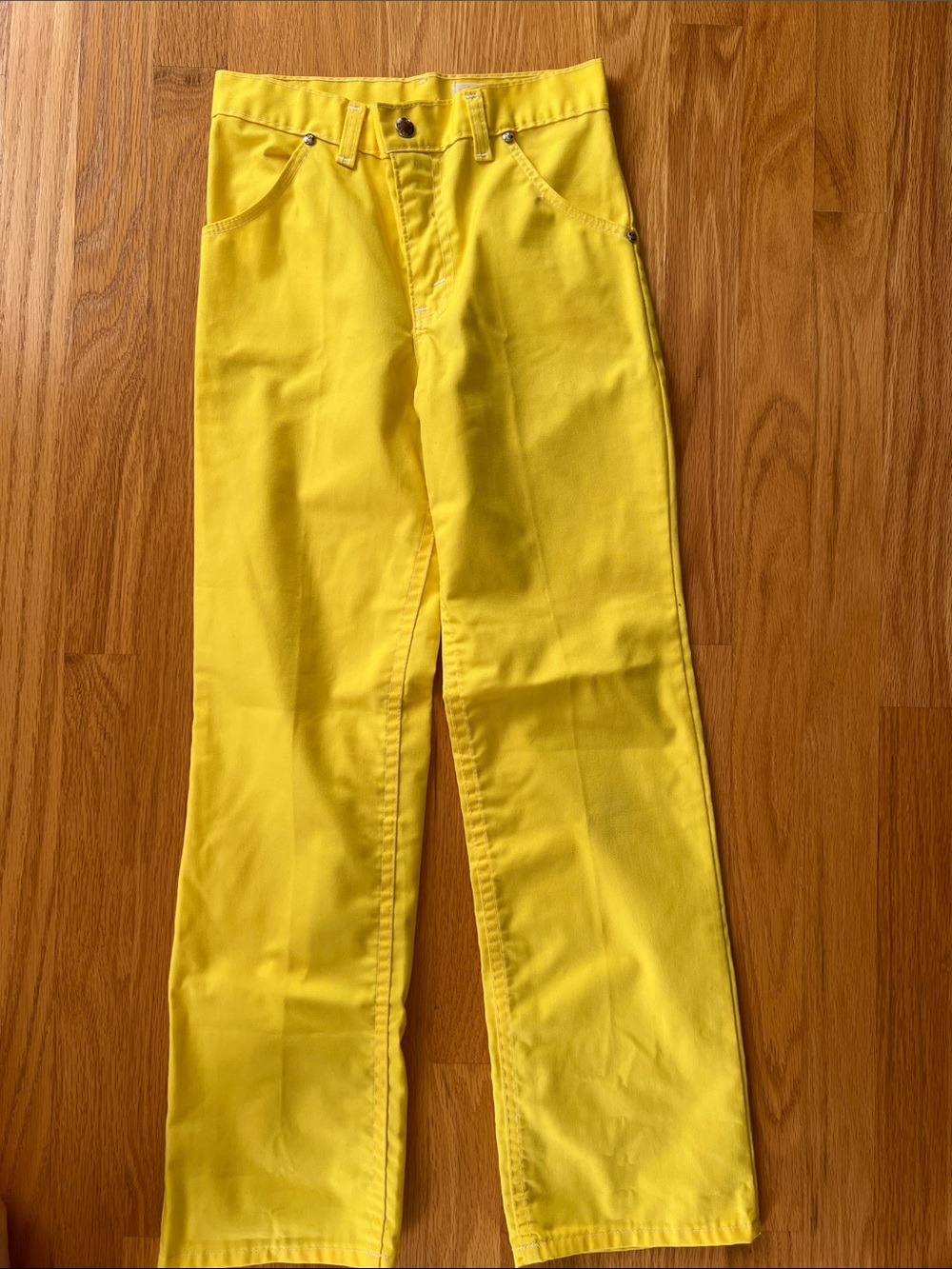 Vintage Healthtex Bright Yellow Casual Pants size 12 youth